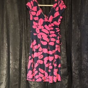 Liz Claiborne Pink and Black Floral Mini Dress